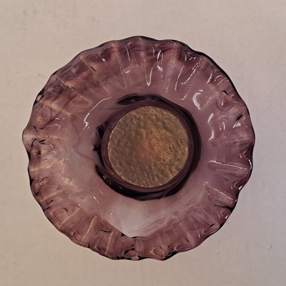 PURPLE SLAG GLASS DISH - Picture 1 of 6